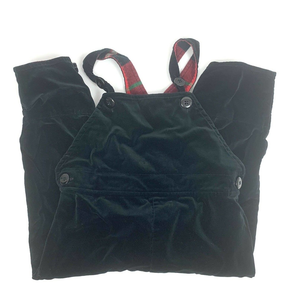 Hanna anderson black velour overalls size 80